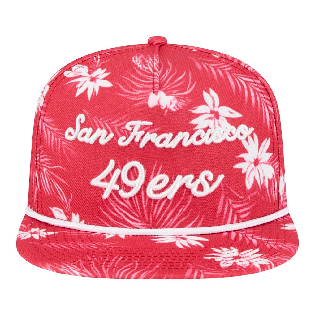 San Francisco 49ers New Era Palm Print A-Frame 9FIFTY Snapback Hat Scarlet
