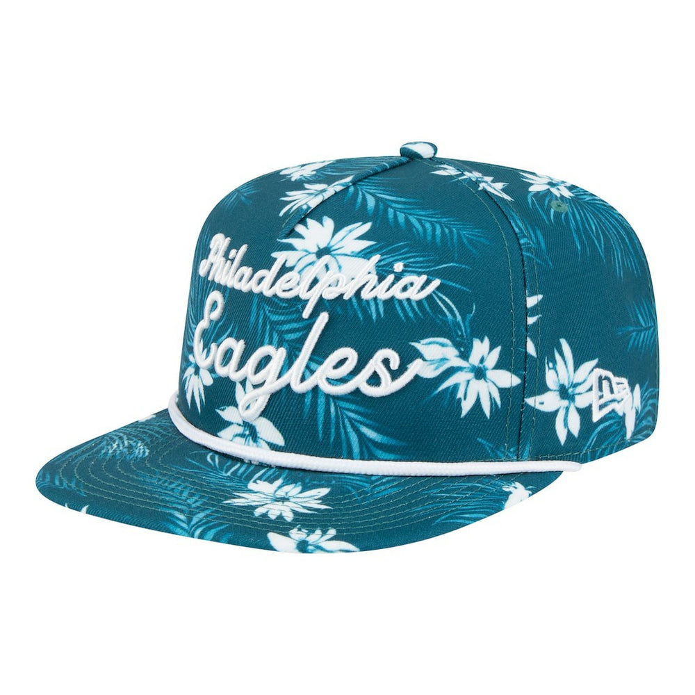 Philadelphia Eagles New Era Palm Print A-Frame 9FIFTY Snapback Hat Midnight Green