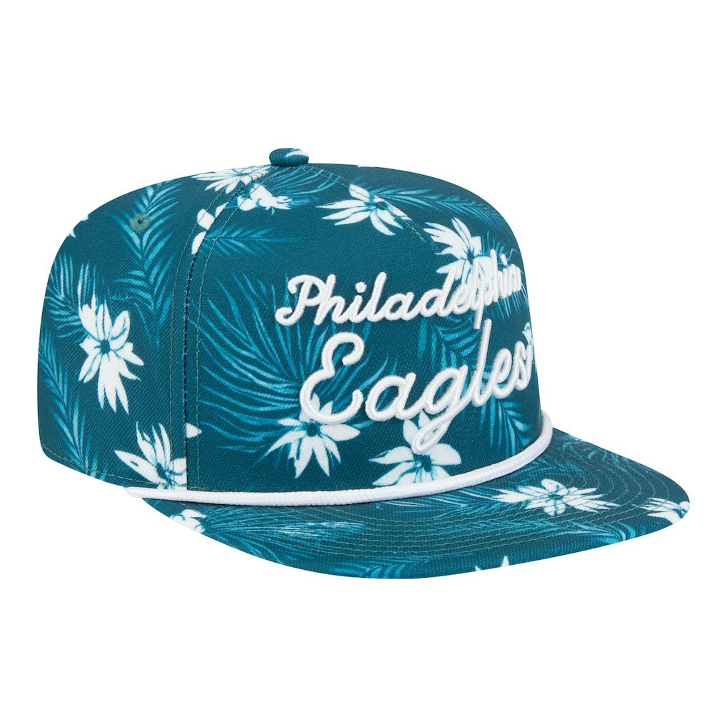 Philadelphia Eagles New Era Palm Print A-Frame 9FIFTY Snapback Hat Midnight Green