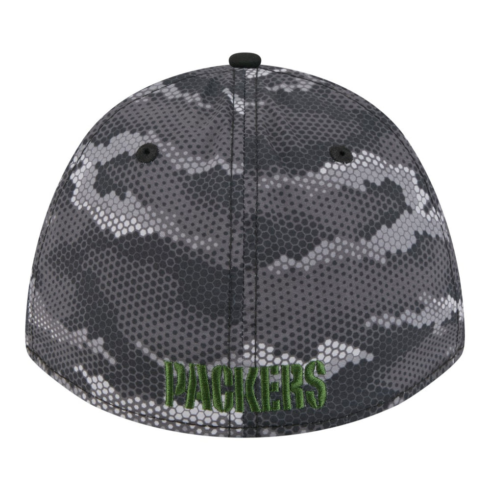 Green Bay Packers New Era Camo A-Frame 39THIRTY Flex Hat Black