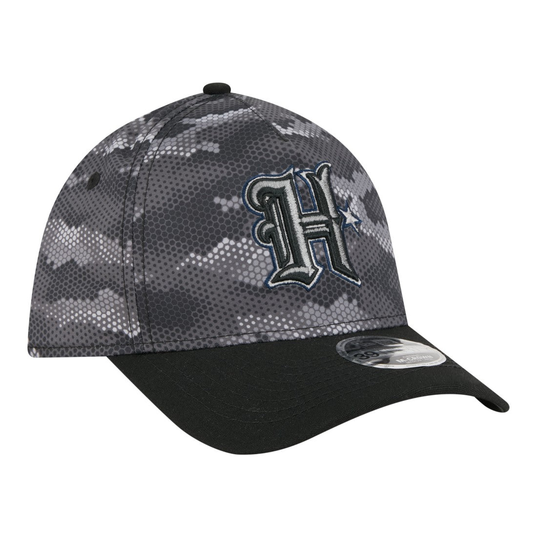 Houston Texans New Era Camo A-Frame 39THIRTY Flex Hat Black