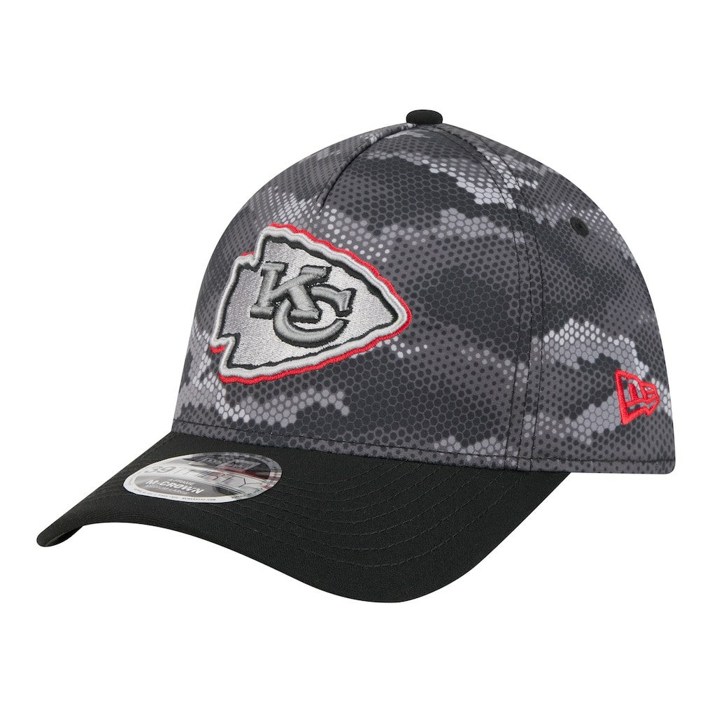 Kansas City Chiefs New Era Camo A-Frame 39THIRTY Flex Hat Black