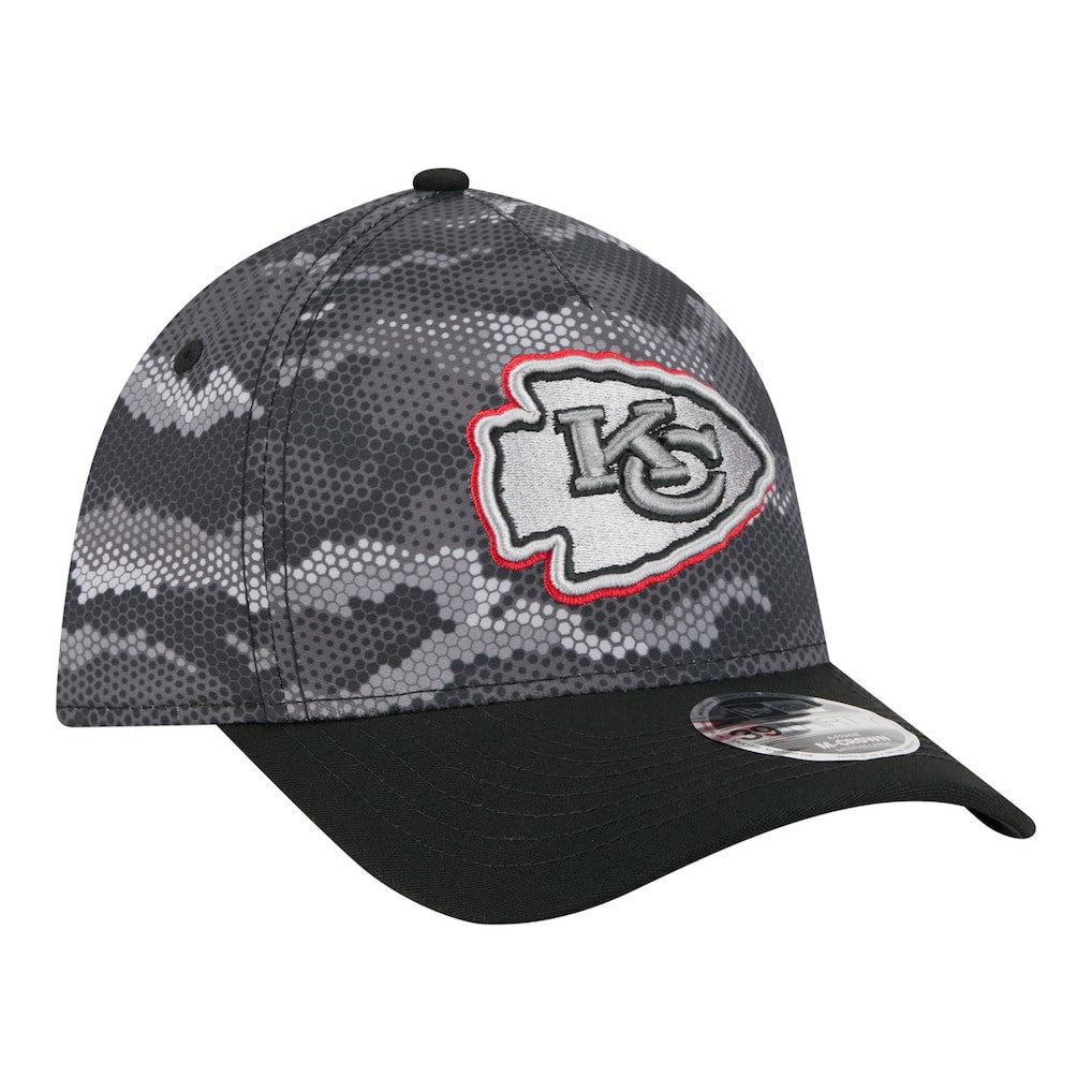 Kansas City Chiefs New Era Camo A-Frame 39THIRTY Flex Hat Black