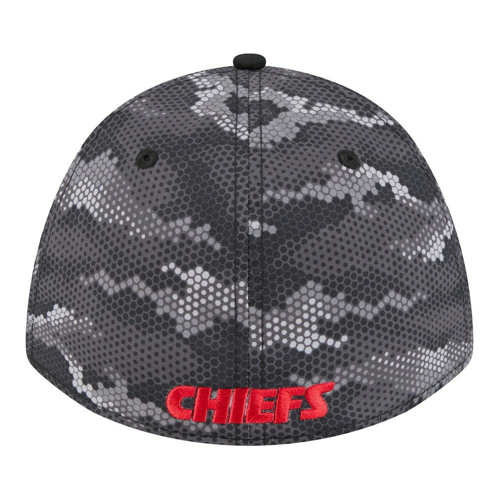 Kansas City Chiefs New Era Camo A-Frame 39THIRTY Flex Hat Black