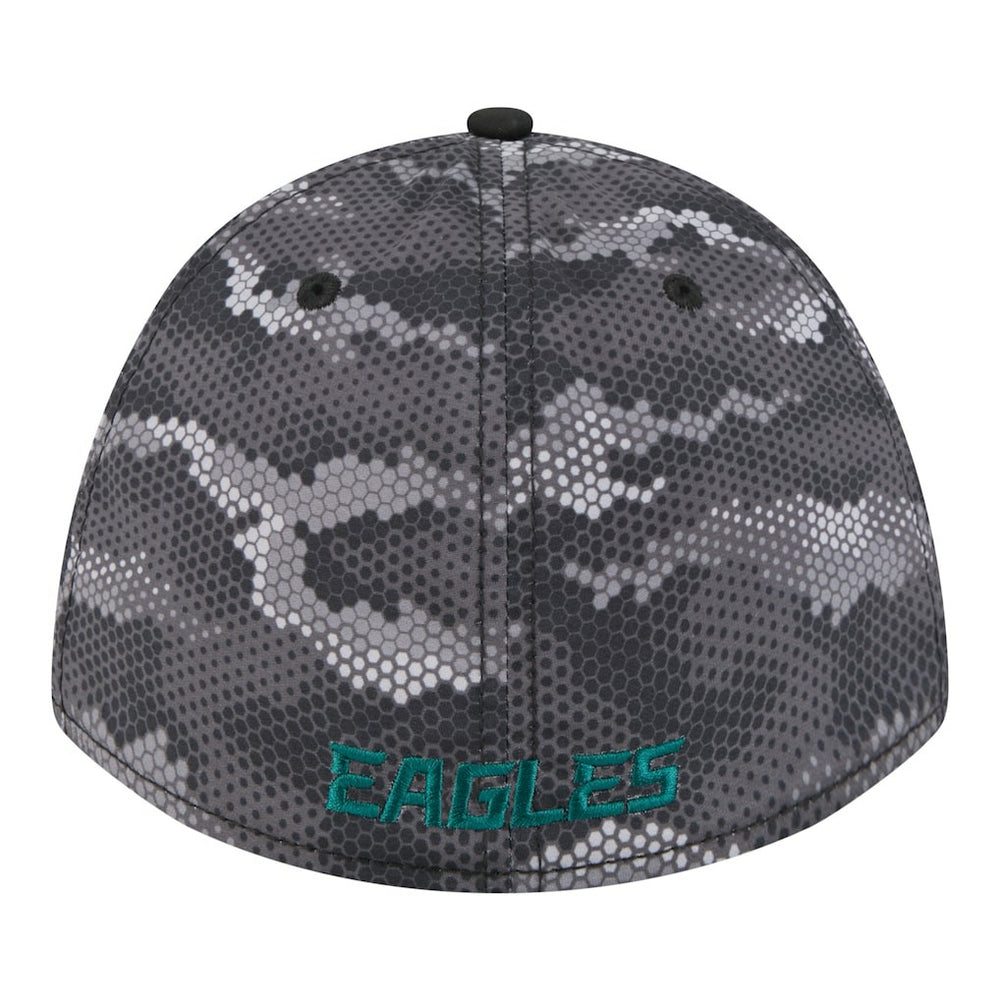Philadelphia Eagles New Era Camo A-Frame 39THIRTY Flex Hat Black