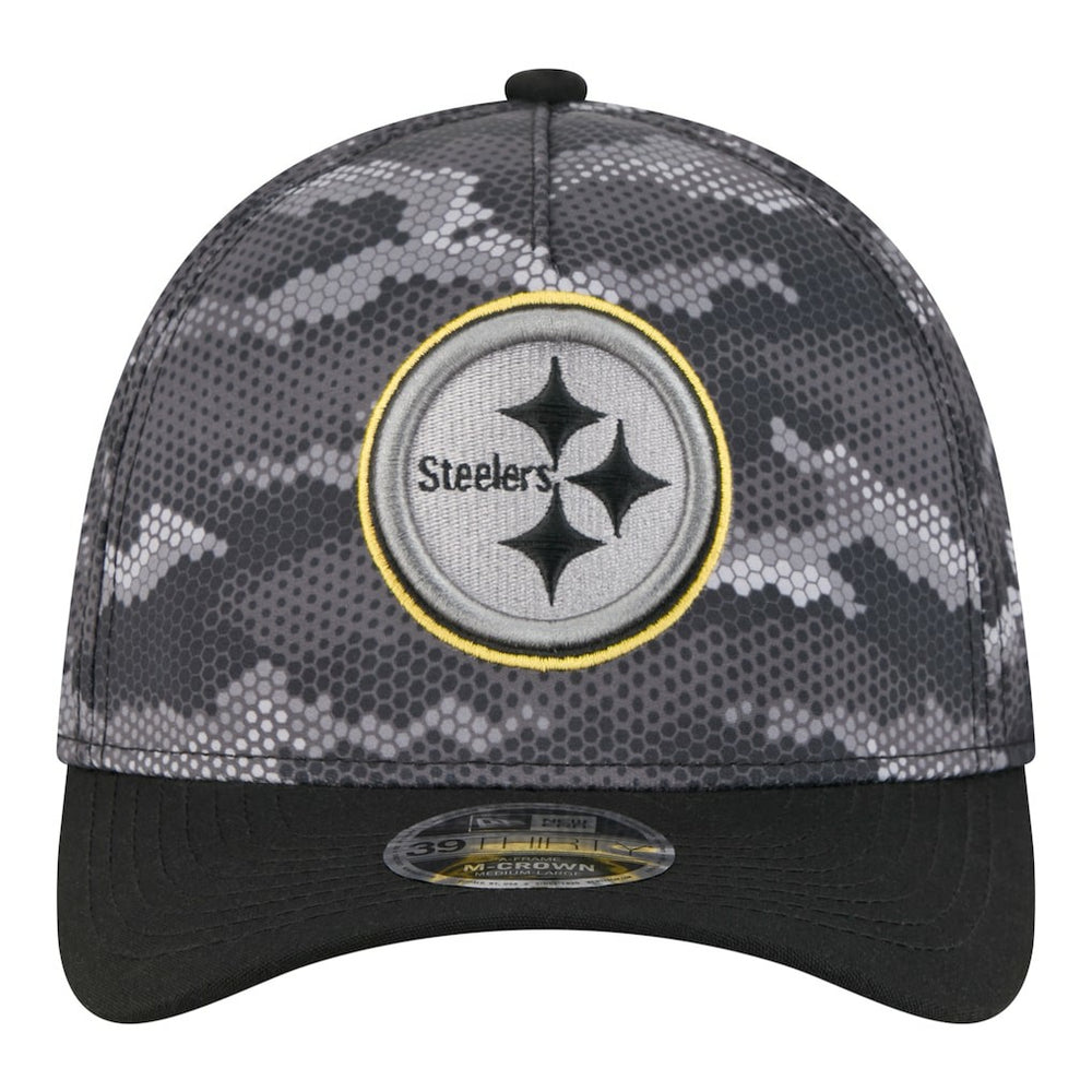 Pittsburgh Steelers New Era Camo A-Frame 39THIRTY Flex Hat Black