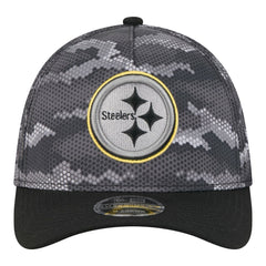 Pittsburgh Steelers New Era Camo A-Frame 39THIRTY Flex Hat Black