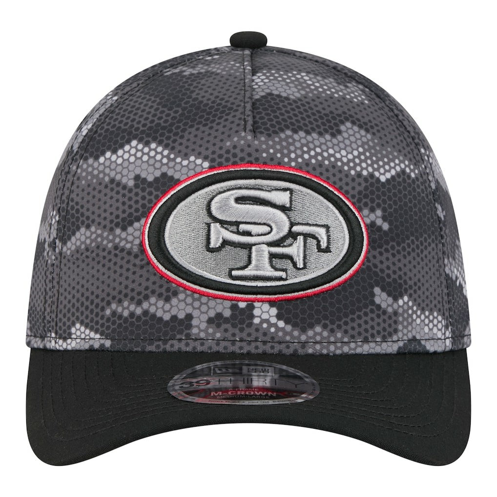 San Francisco 49ers New Era Camo A-Frame 39THIRTY Flex Hat Black