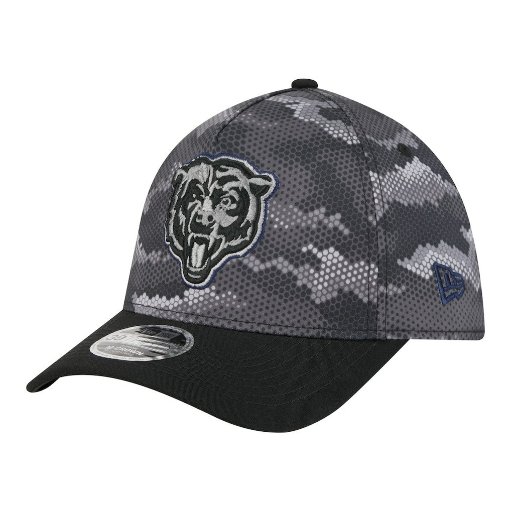 Chicago Bears New Era Camo A-Frame 39THIRTY Flex Hat Black