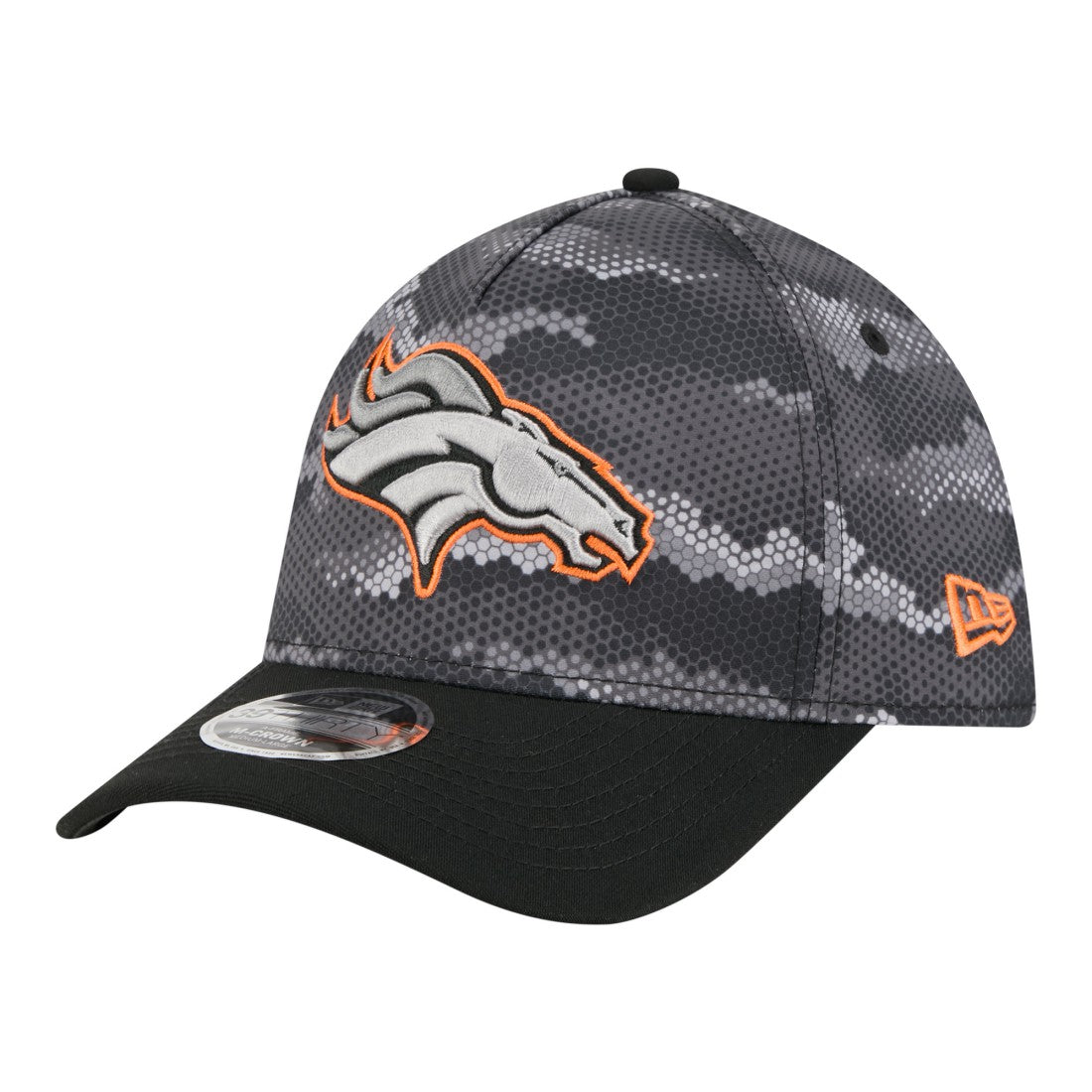 Denver Broncos New Era Camo A-Frame 39THIRTY Flex Hat Black