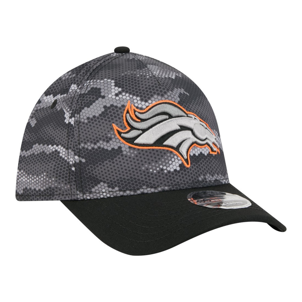 Denver Broncos New Era Camo A-Frame 39THIRTY Flex Hat Black