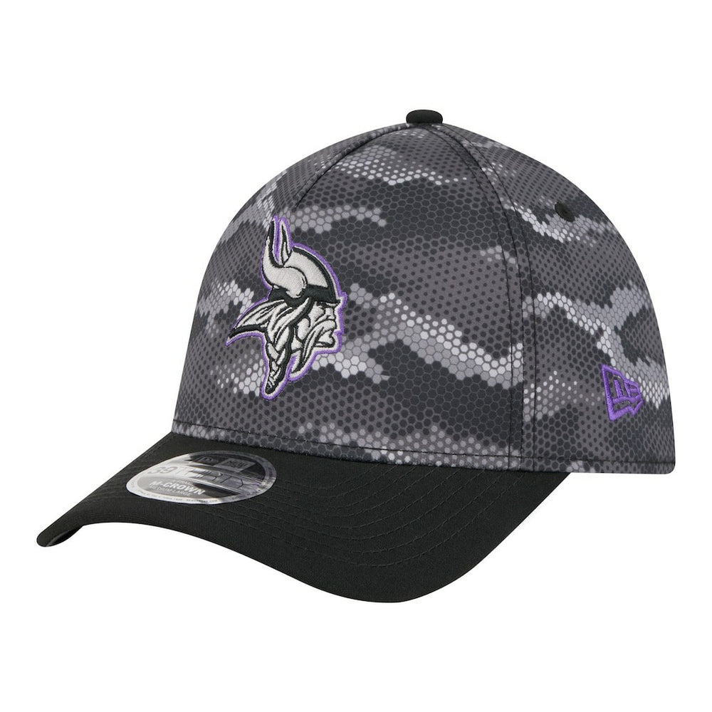 Minnesota Vikings New Era Camo A-Frame 39THIRTY Flex Hat Black