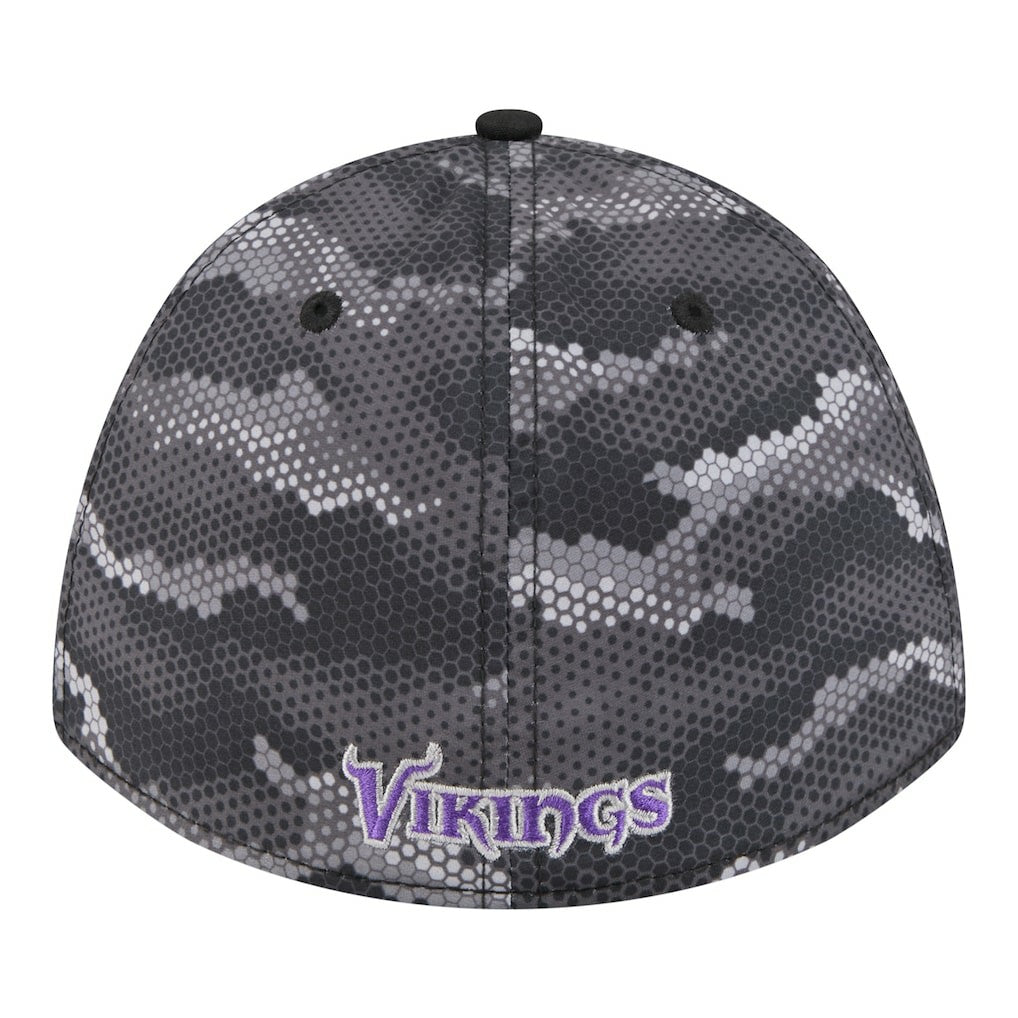 Minnesota Vikings New Era Camo A-Frame 39THIRTY Flex Hat Black