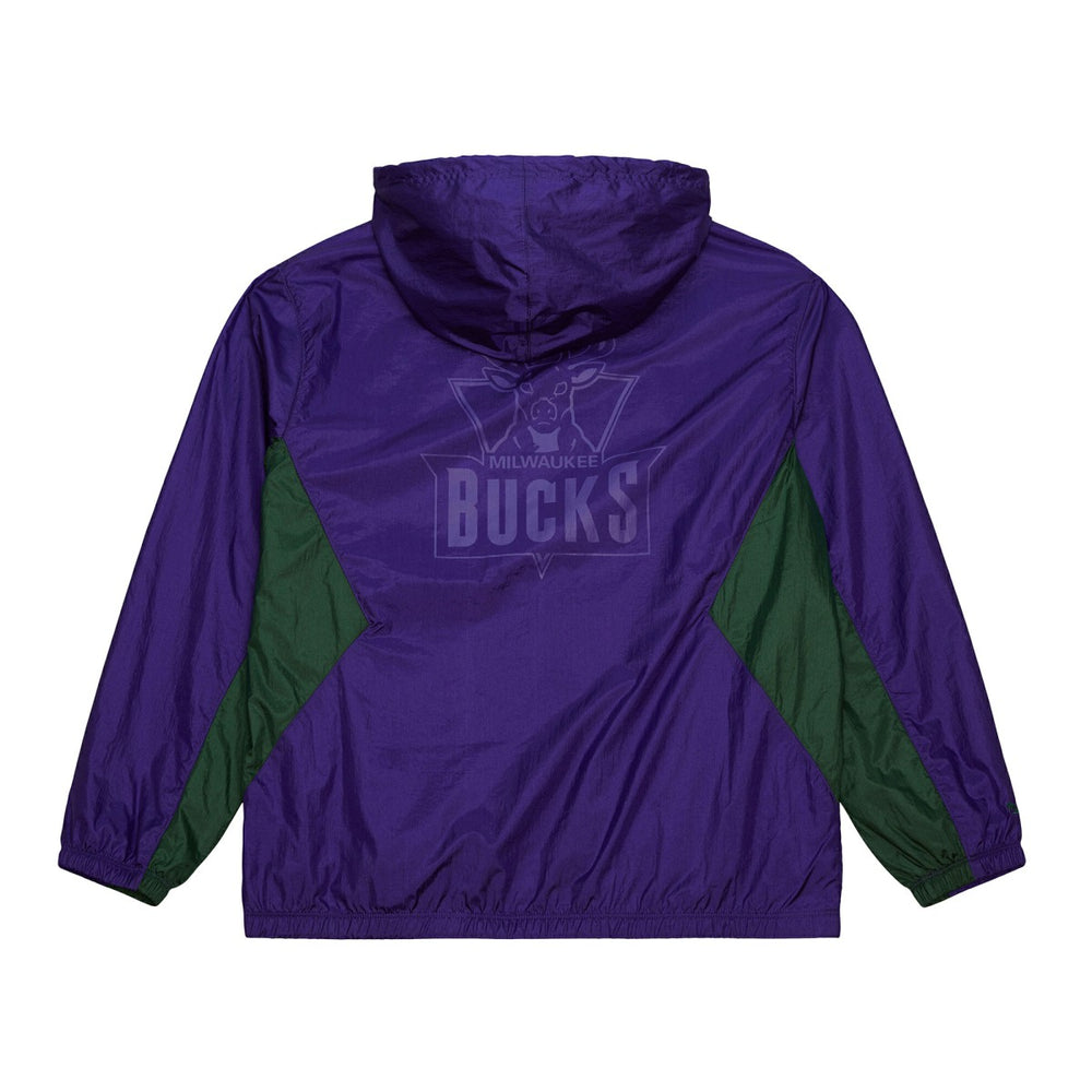 Milwaukee Bucks Playmaker Full-Zip Hooded Windbreaker Jacket Purple | Mitchell & Ness discount