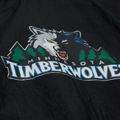 Minnesota Timberwolves Playmaker Full-Zip Hooded Windbreaker Jacket Black | Mitchell & Ness