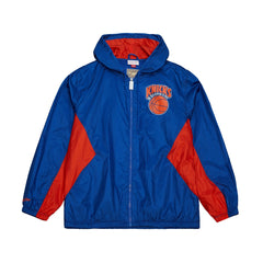 New York Knicks Playmaker Full-Zip Hooded Windbreaker Jacket Blue | Mitchell & Ness