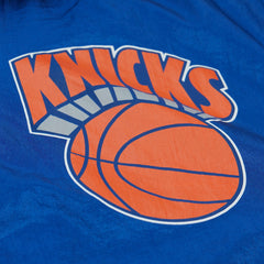 New York Knicks Playmaker Full-Zip Hooded Windbreaker Jacket Blue | Mitchell & Ness