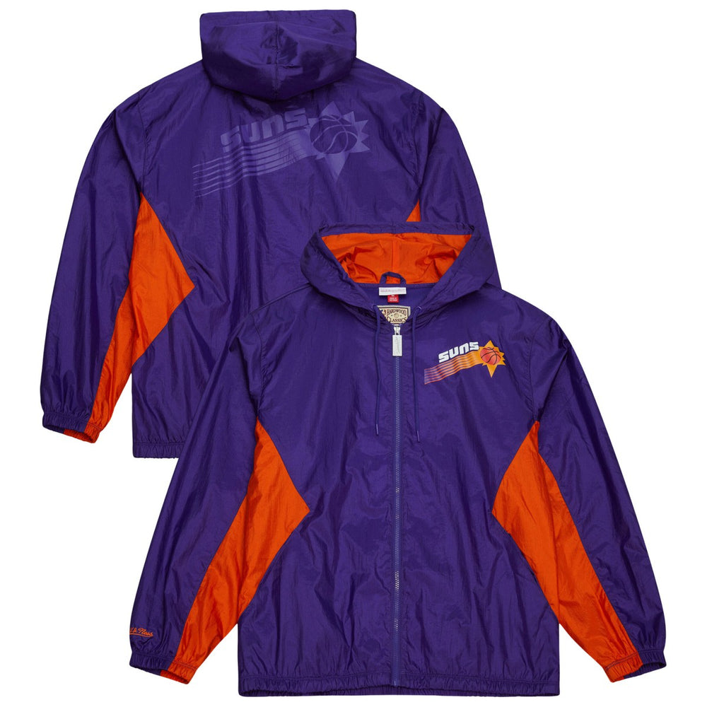 Phoenix Suns Playmaker Full-Zip Hooded Windbreaker Jacket Purple | Mitchell & Ness