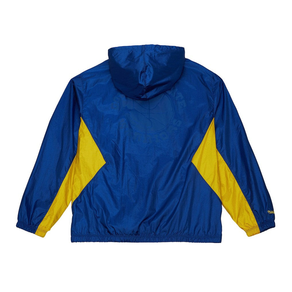 Golden State Warriors Playmaker Full-Zip Hooded Windbreaker Jacket for sale Royal | Mitchell & Ness online