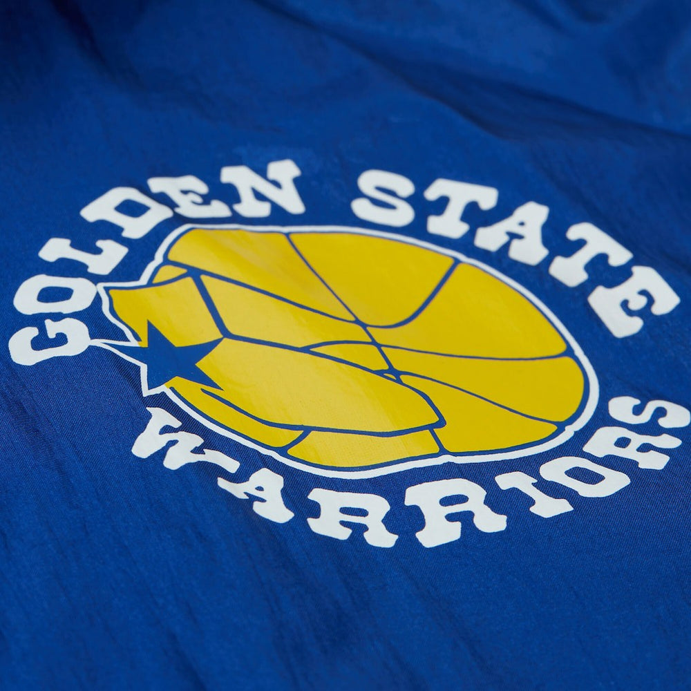 Golden State Warriors Playmaker Full-Zip Hooded Windbreaker Jacket for sale Royal | Mitchell & Ness online