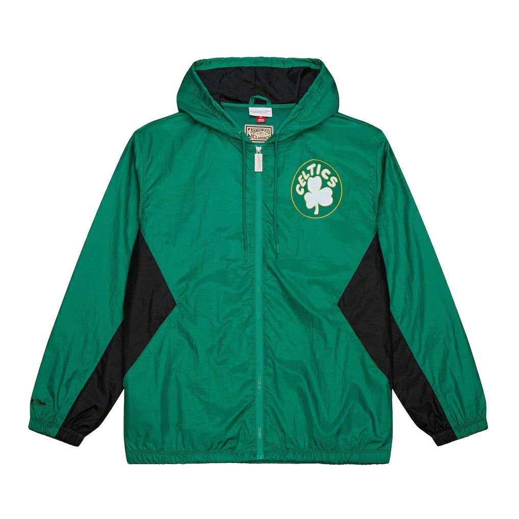 Boston Celtics Playmaker Full-Zip Hooded Windbreaker Jacket Kelly Green | Mitchell & Ness outlet