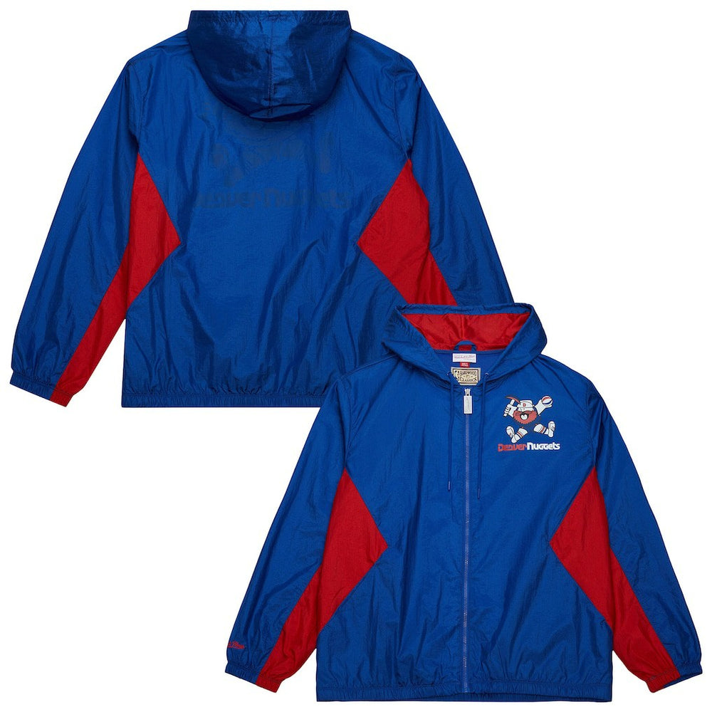 Denver Nuggets Playmaker Full-Zip Hooded Windbreaker Jacket for sale Blue | Mitchell & Ness online