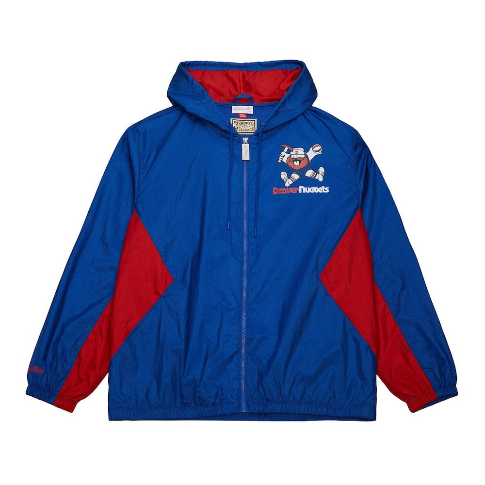 Denver Nuggets Playmaker Full-Zip Hooded Windbreaker Jacket for sale Blue | Mitchell & Ness online