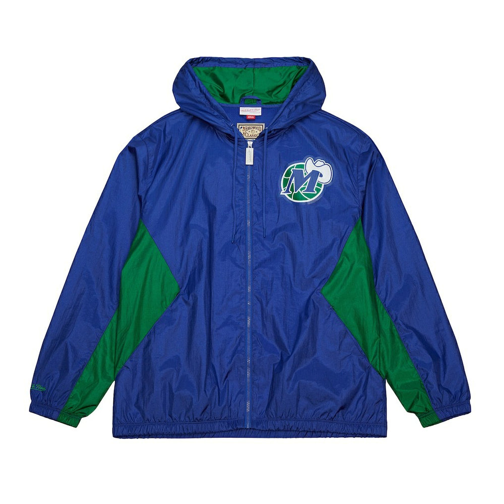 Dallas Mavericks Playmaker Full-Zip Hooded Windbreaker Jacket for sale Blue | Mitchell & Ness online