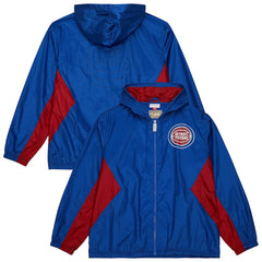 Detroit Pistons Playmaker Full-Zip Hooded Windbreaker Jacket for sale Blue | Mitchell & Ness Lifestyle