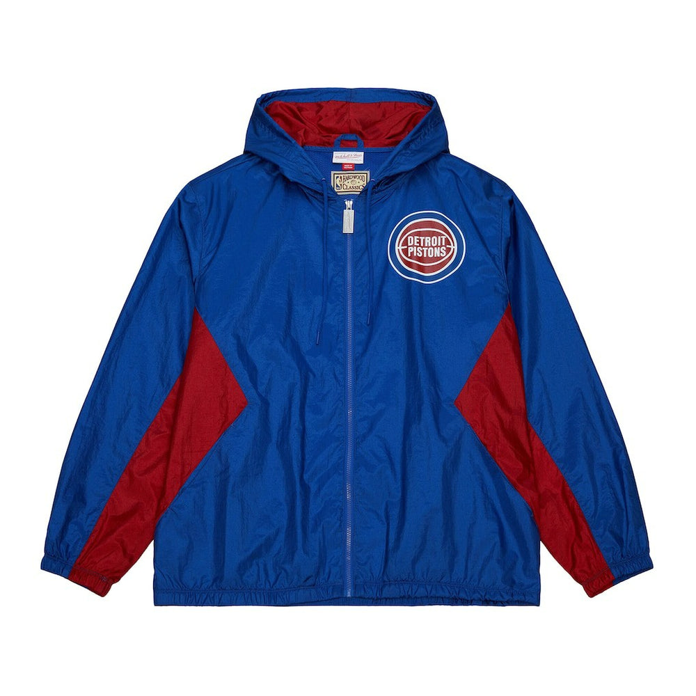 Detroit Pistons Playmaker Full-Zip Hooded Windbreaker Jacket for sale Blue | Mitchell & Ness Lifestyle