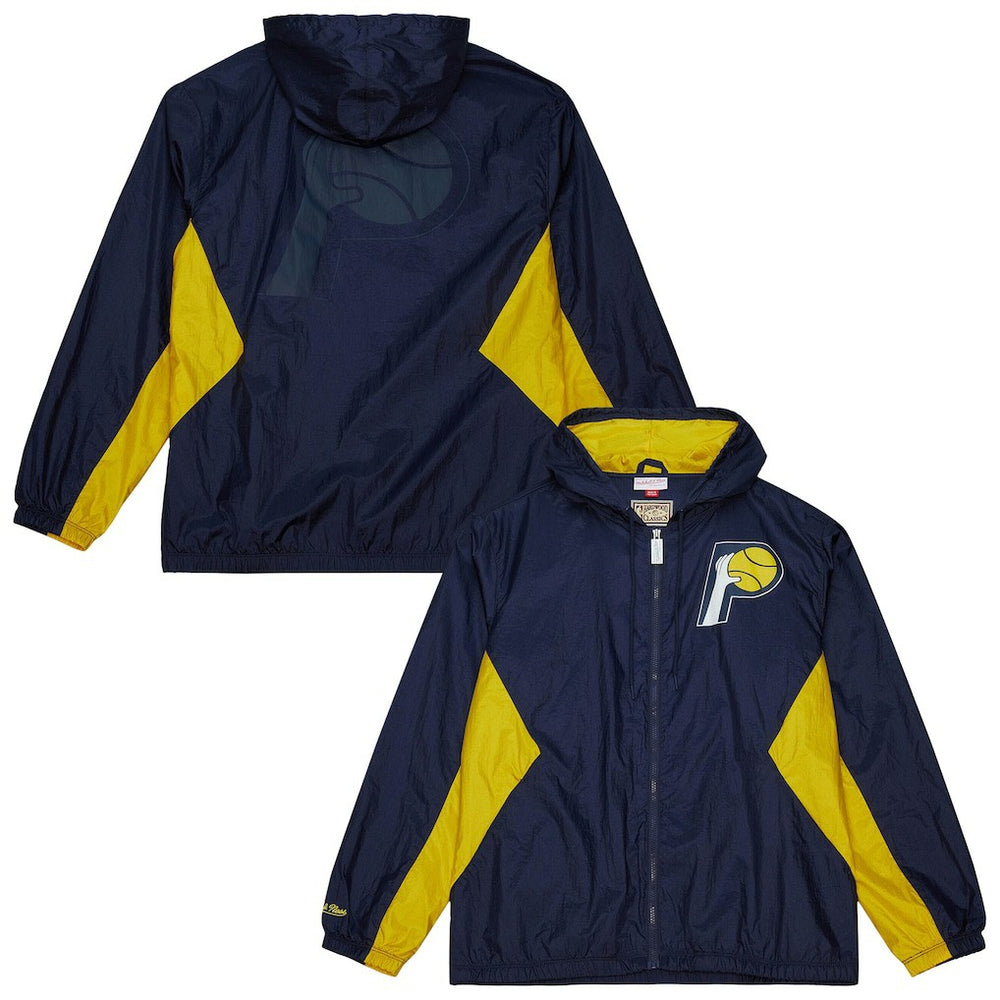 Indiana Pacers Playmaker Full-Zip Hooded Windbreaker Jacket Navy | Mitchell & Ness discount