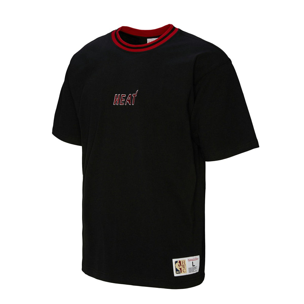Miami Heat Unisex Playmaker Vintage Logo T-Shirt Black | Mitchell & Ness US