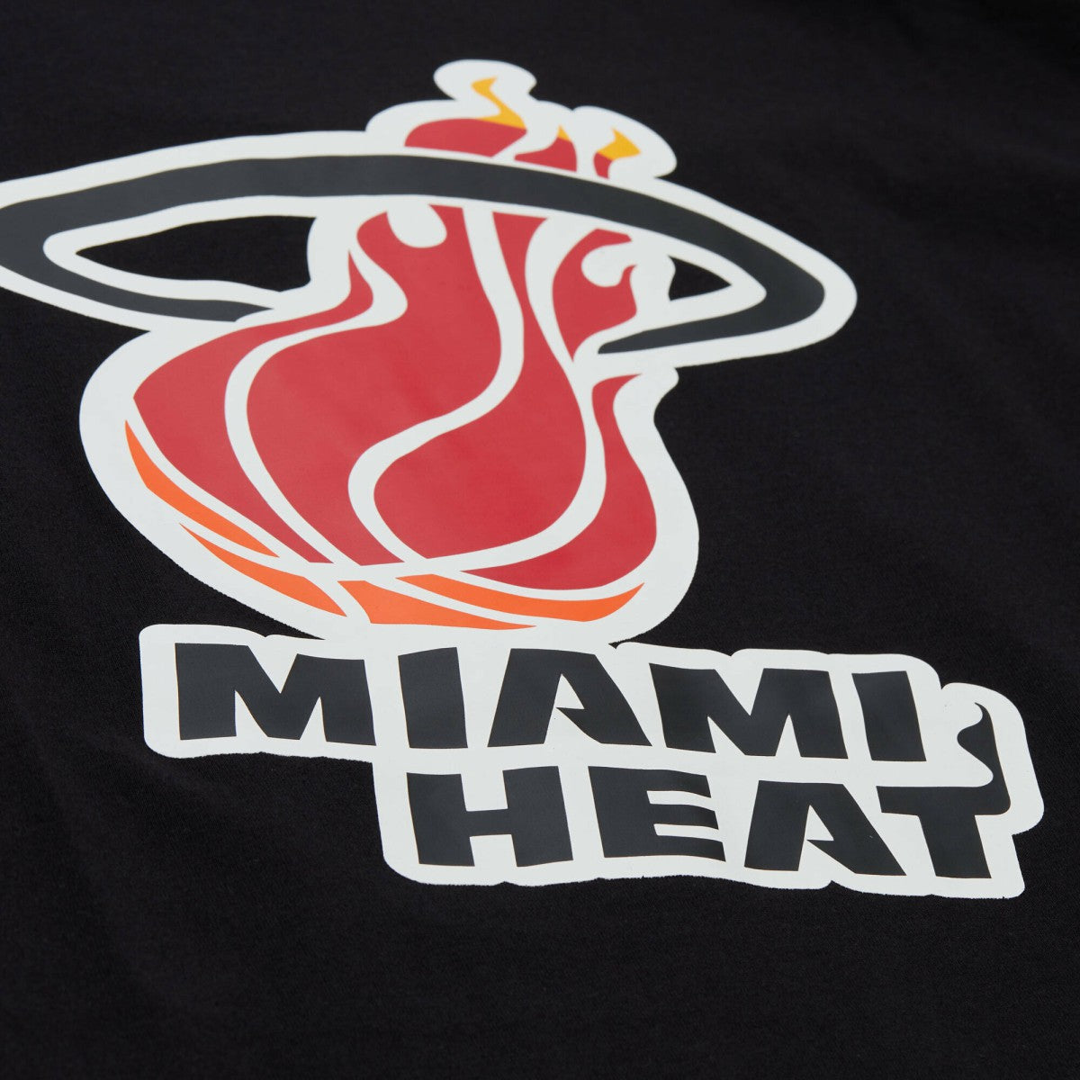Miami Heat Unisex Playmaker Vintage Logo T-Shirt Black | Mitchell & Ness US