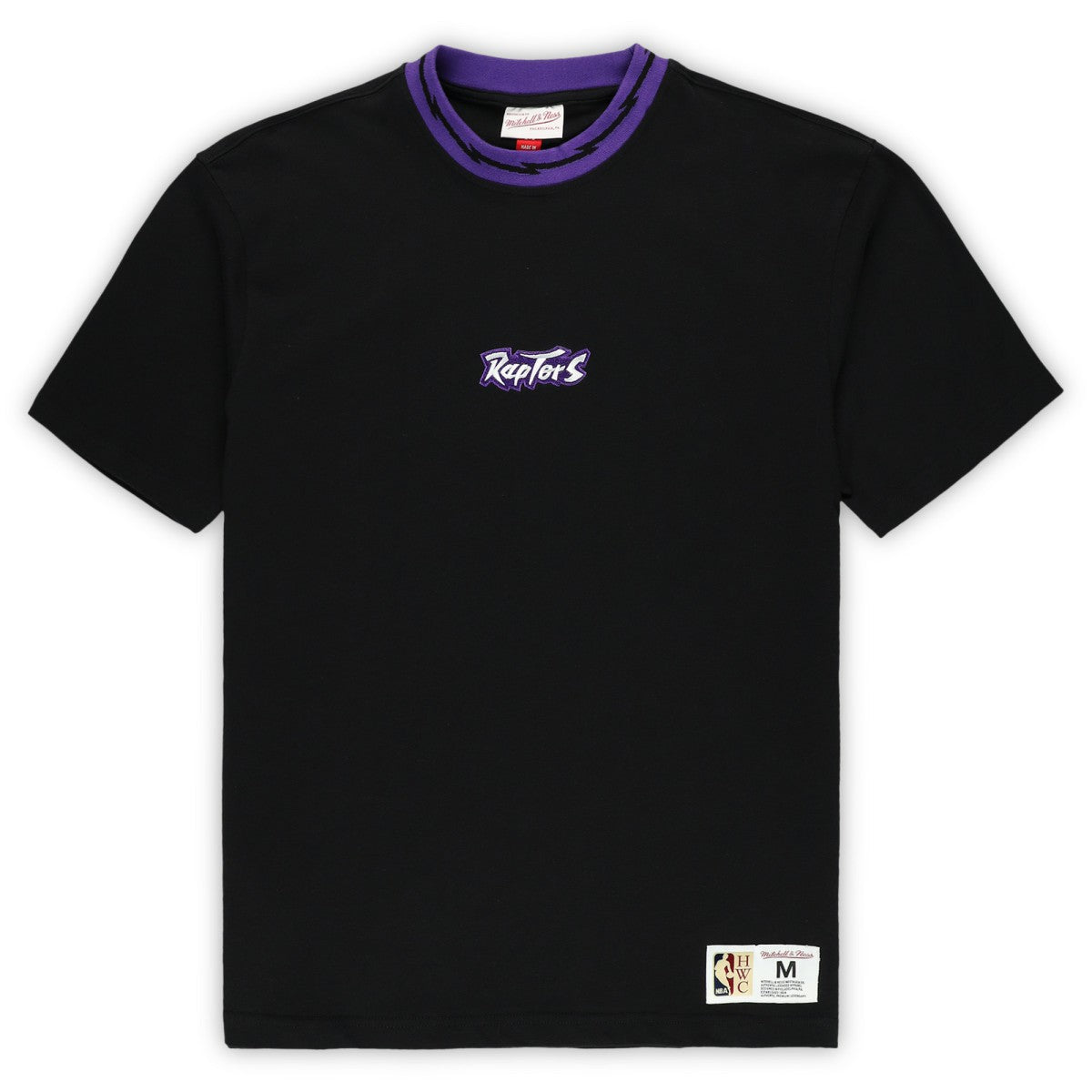 Toronto Raptors Unisex Playmaker Vintage Logo T-Shirt Black | Mitchell & Ness US