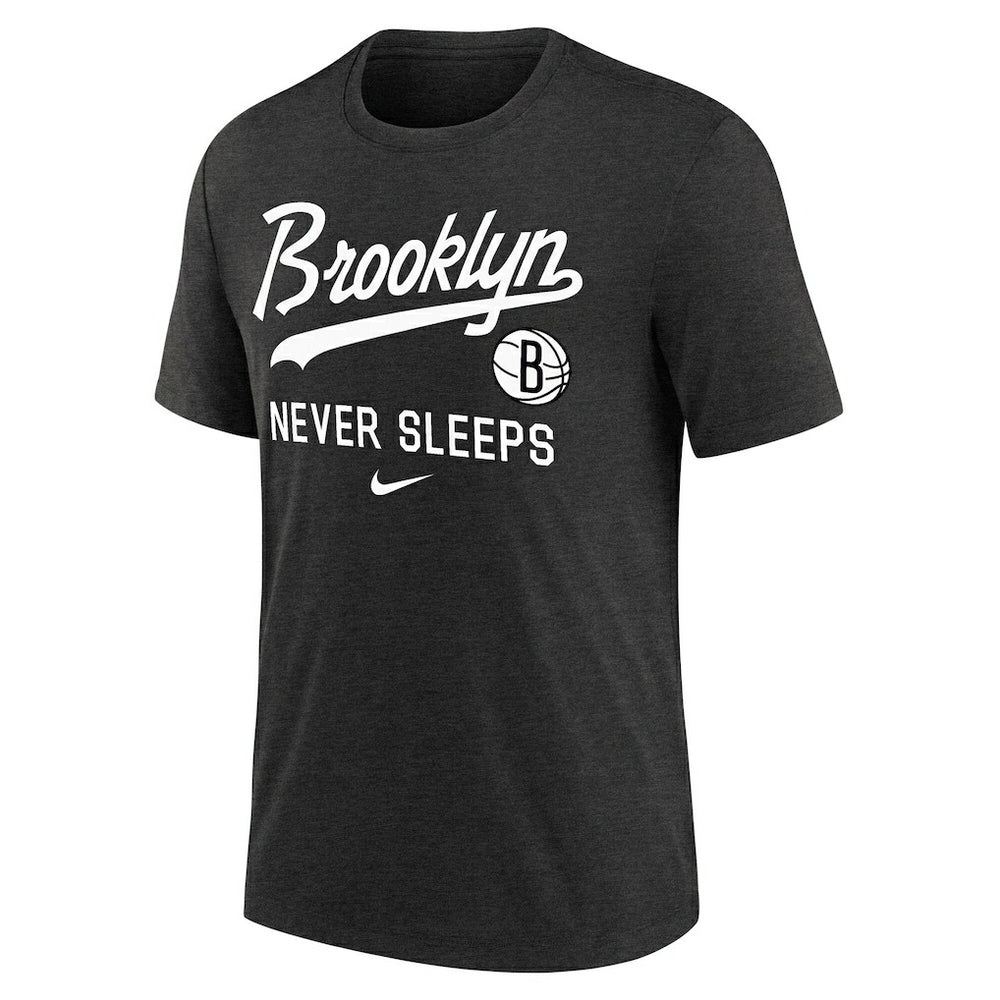 Brooklyn Nets Tri-Blend T-Shirt Black | Nike