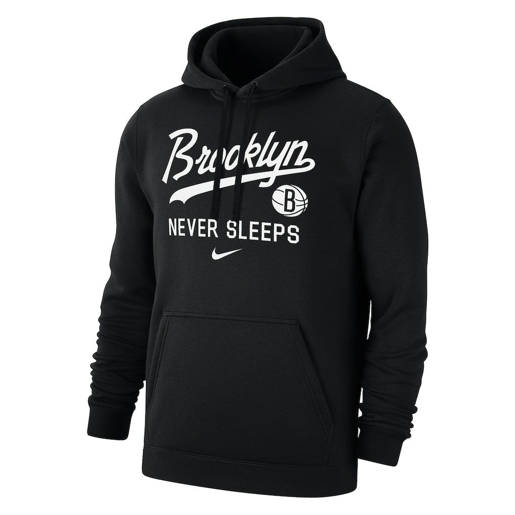 Brooklyn Nets Brooklyn Never Sleeps Club Hoodie Black | Nike Lifestyle
