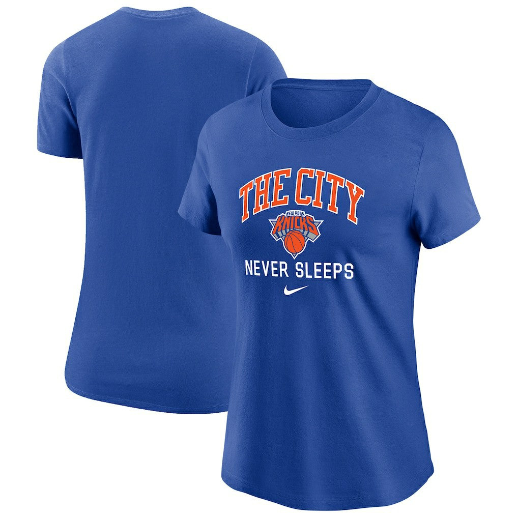 New York Knicks Women's The City Never Sleeps T-Shirt Blue | Nike online