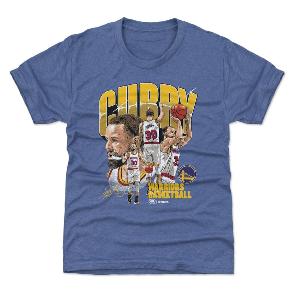 Stephen Curry Golden State Warriors 500 Level Youth Collage T-Shirt Royal