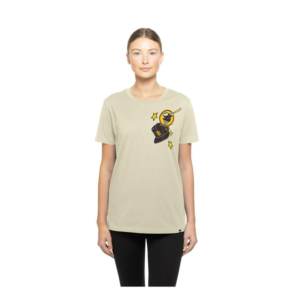 San Diego Padres New Era Women's Stars & Cap T-Shirt - Cream - New Era Discount
