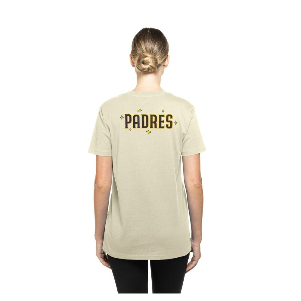 San Diego Padres New Era Women's Stars & Cap T-Shirt - Cream - New Era Discount