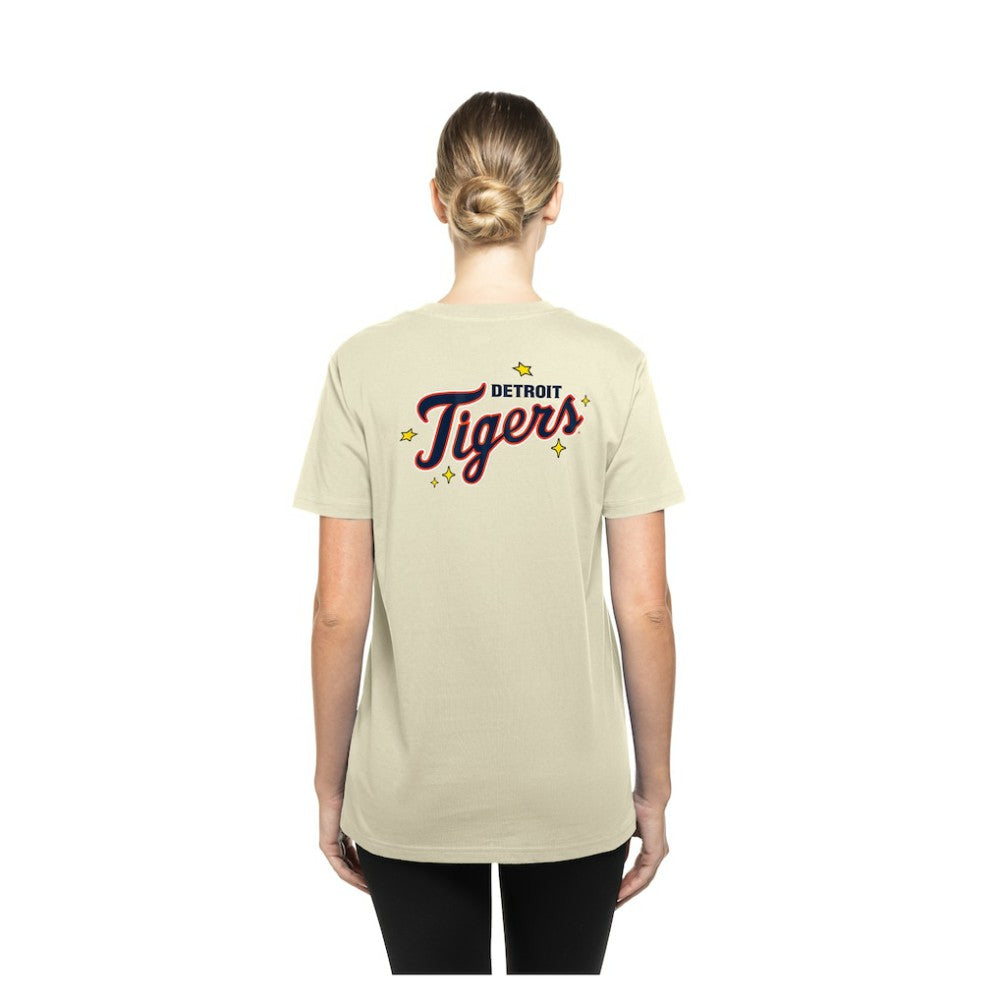 Detroit Tigers New Era Women's Stars & Cap T-Shirt - Cream - New Era Sale