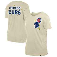 Chicago Cubs New Era Women's Stars & Cap T-Shirt - Cream - New Era Discount