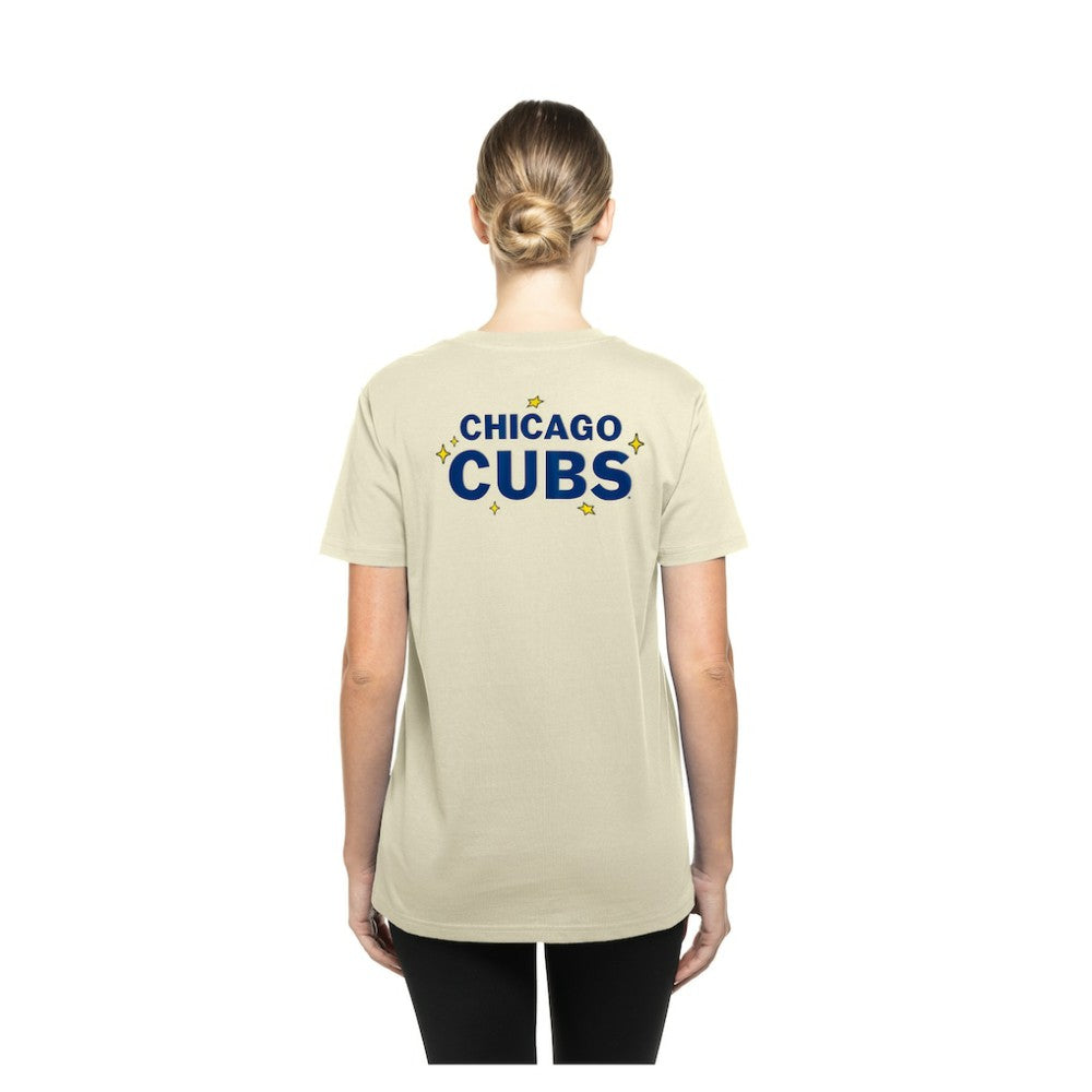 Chicago Cubs New Era Women's Stars & Cap T-Shirt - Cream - New Era Discount