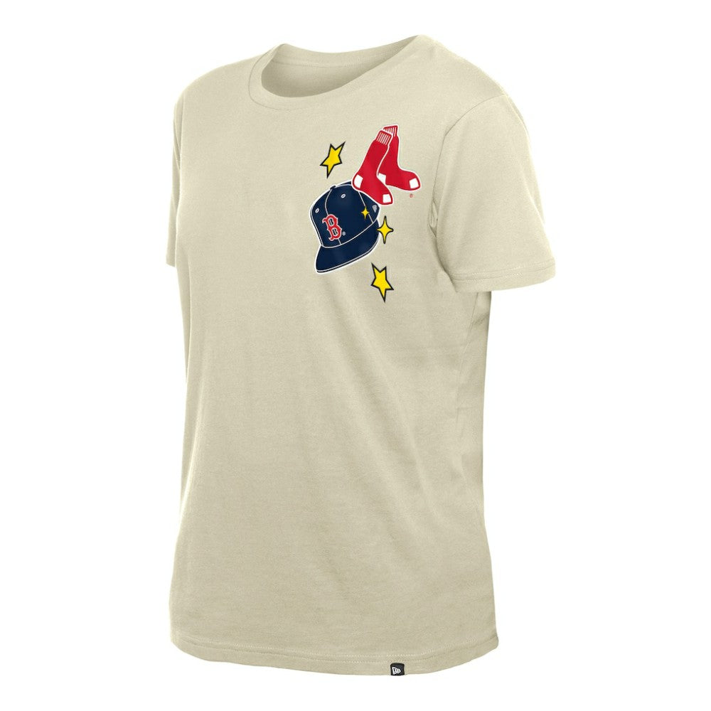 Boston Red Sox New Era Women's Stars & Cap T-Shirt - Cream - New Era on Sale