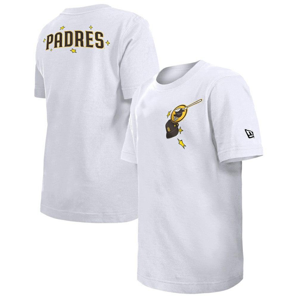 San Diego Padres New Era Youth Stars & Cap T-Shirt - White - New Era Lifestyle