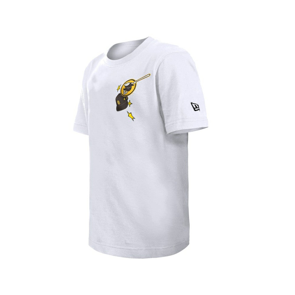 San Diego Padres New Era Youth Stars & Cap T-Shirt - White - New Era Lifestyle