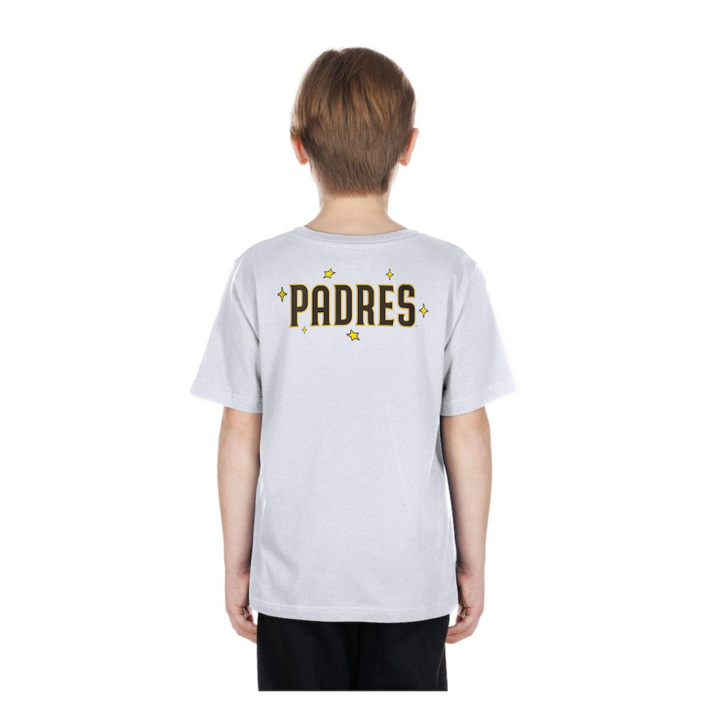 San Diego Padres New Era Youth Stars & Cap T-Shirt - White - New Era Lifestyle