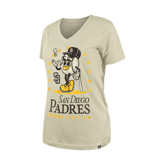 San Diego Padres New Era Women's Little Miss 2 V-Neck T-Shirt - Sand - New Era on Sale