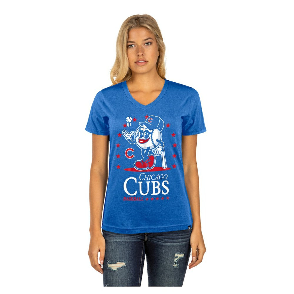 Chicago Cubs New Era Women's Little Miss 2 V-Neck T-Shirt - Royal - New Era on Sale