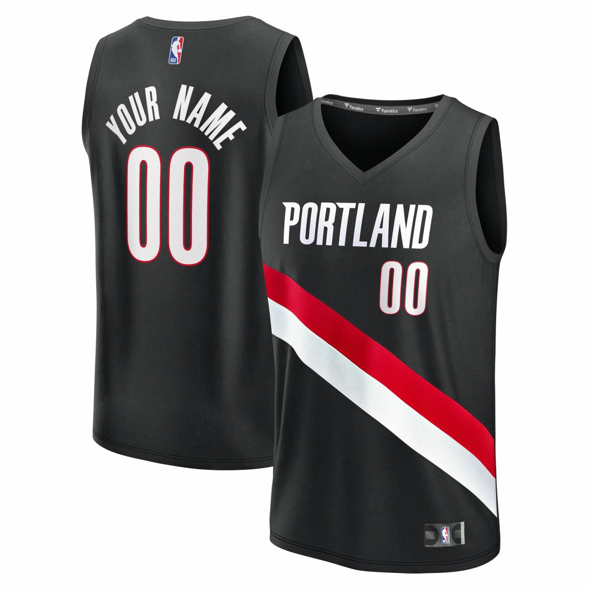 Portland Trail Blazers Youth Fast Break Replica Custom Jersey Icon Edition Black | Fanatics discount